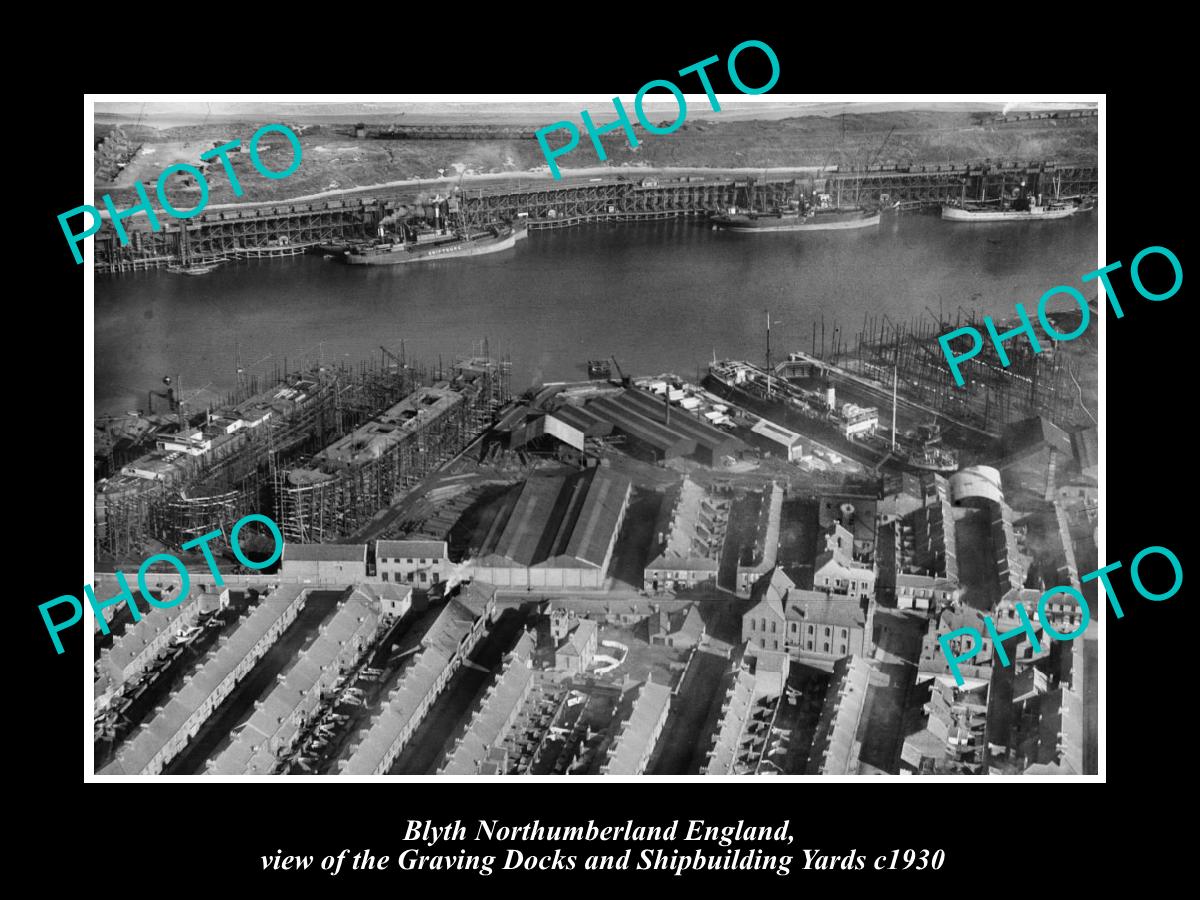 OLD HISTORIC PHOTO OF BLYTH NORTHUMBERLAND ENGLAND, THE DOCKS & YARDS c1930