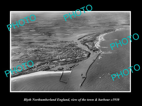 OLD HISTORIC PHOTO OF BLYTH NORTHUMBERLAND ENGLAND, THE TOWN & HARBOUR c1930 1