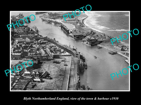 OLD HISTORIC PHOTO OF BLYTH NORTHUMBERLAND ENGLAND, THE TOWN & HARBOUR c1930 2