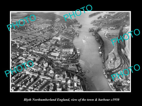 OLD HISTORIC PHOTO OF BLYTH NORTHUMBERLAND ENGLAND, THE TOWN & HARBOUR c1950 1