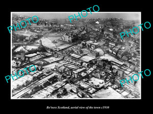 OLD LARGE HISTORIC PHOTO OF BO'NESS SCOTLAND, AERIAL VIEW OF THE TOWN c1930 2