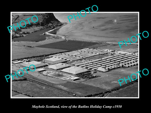 OLD LARGE HISTORIC PHOTO OF MAYBOLE SCOTLAND, THE BUTLINS HOLIDAY CAMP c1950