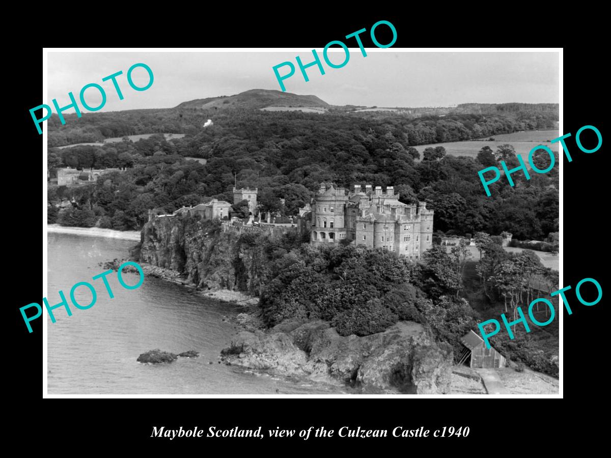 OLD LARGE HISTORIC PHOTO OF MAYBOLE SCOTLAND, VIEW OF CULZEAN CASTLE c1940