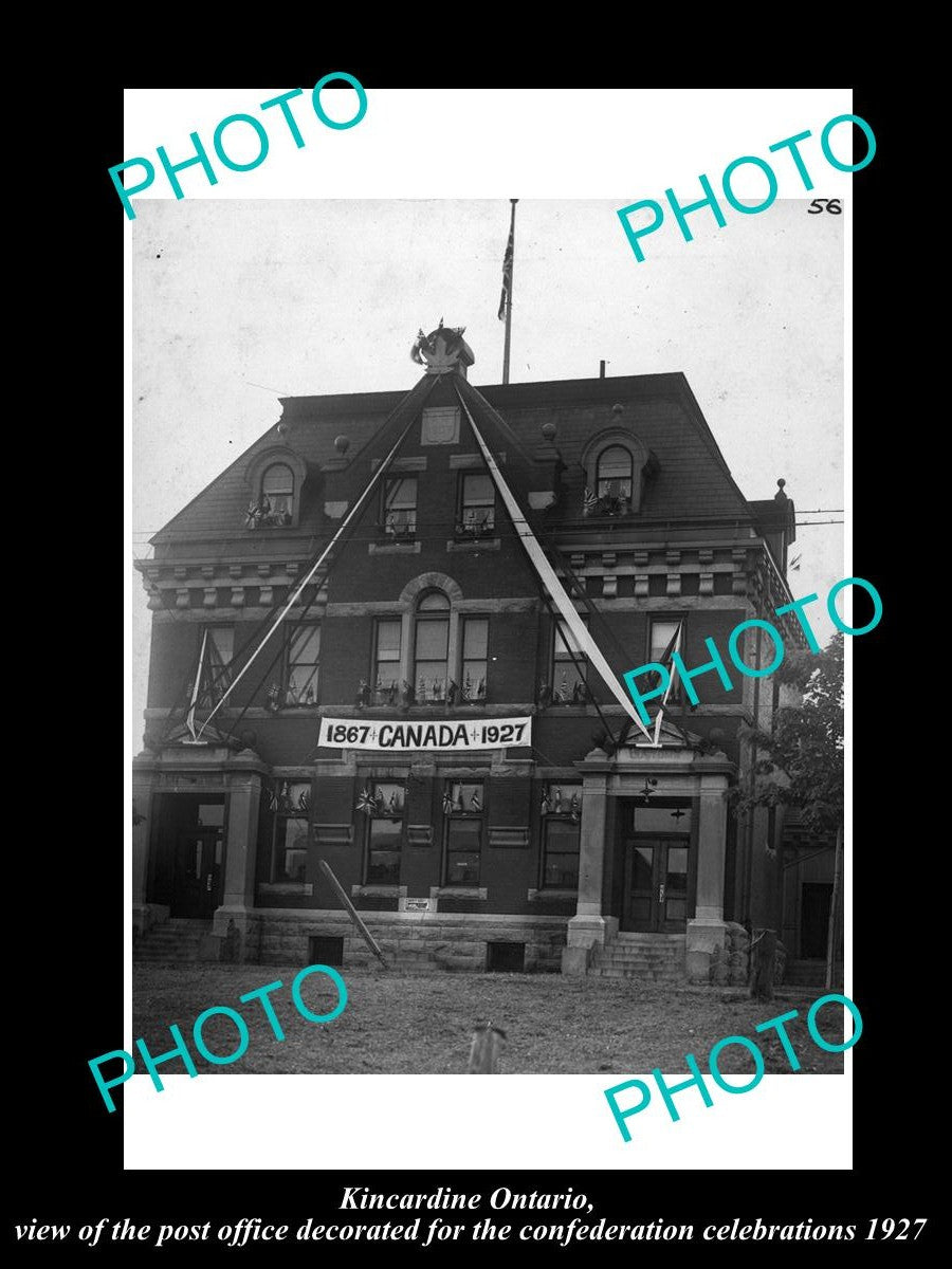 OLD LARGE HISTORIC PHOTO OF KINCARDINE ONTARIO CANADA, THE POST OFFICE c1927