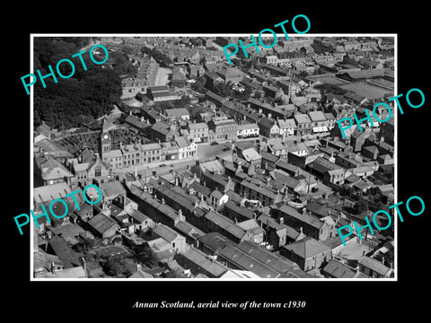 OLD LARGE HISTORIC PHOTO OF ANNAN SCOTLAND, AERIAL VIEW OF THE TOWN c1930 3