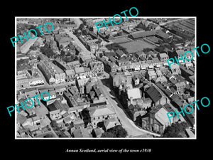 OLD LARGE HISTORIC PHOTO OF ANNAN SCOTLAND, AERIAL VIEW OF THE TOWN c1930 4