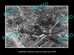 OLD LARGE HISTORIC PHOTO OF DALBEATTIE SCOTLAND, AERIAL VIEW OF TOWN c1950 2