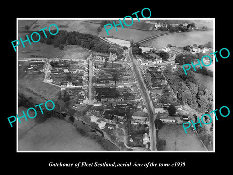 OLD LARGE HISTORIC PHOTO OF GATEHOUSE OF FLEET SCOTLAND, VIEW OF TOWN c1930 2