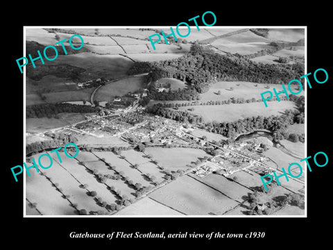 OLD LARGE HISTORIC PHOTO OF GATEHOUSE OF FLEET SCOTLAND, VIEW OF TOWN c1930 3