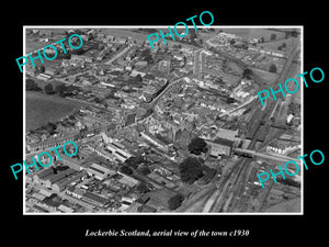 OLD LARGE HISTORIC PHOTO OF LOCKERBIE SCOTLAND, AERIAL VIEW OF THE TOWN c1930 4