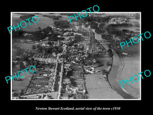 OLD LARGE HISTORIC PHOTO OF NEWTON STEWART SCOTLAND, AERIAL VIEW OF TOWN c1930 3