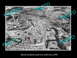 OLD LARGE HISTORIC PHOTO OF HAWICK SCOTLAND, AERIAL VIEW OF THE TOWN c1950 3