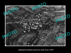 OLD LARGE HISTORIC PHOTO OF JEDBURGH SCOTLAND, AERIAL VIEW OF THE TOWN c1950 2