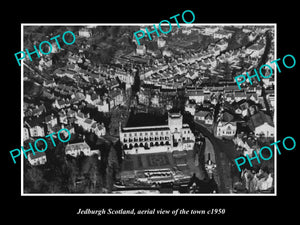 OLD LARGE HISTORIC PHOTO OF JEDBURGH SCOTLAND, AERIAL VIEW OF THE TOWN c1950 3