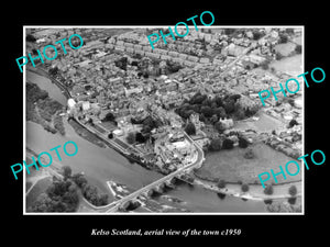 OLD LARGE HISTORIC PHOTO OF KELSO SCOTLAND, AERIAL VIEW OF THE TOWN c1950 4