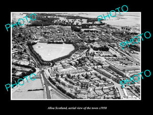 OLD LARGE HISTORIC PHOTO OF ALLOA SCOTLAND, AERIAL VIEW OF THE TOWN c1950 3