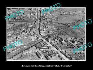 OLD LARGE HISTORIC PHOTO OF COWDENBEATH SCOTLAND, AERIAL VIEW OF TOWN c1930 1