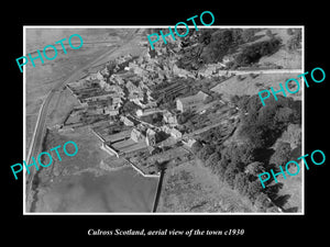 OLD LARGE HISTORIC PHOTO OF CULROSS SCOTLAND, AERIAL VIEW OF THE TOWN c1930 3