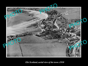 OLD LARGE HISTORIC PHOTO OF ELIE SCOTLAND, AERIAL VIEW OF THE TOWN c1930 2