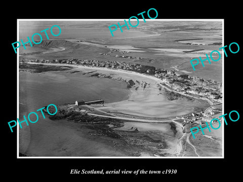 OLD LARGE HISTORIC PHOTO OF ELIE SCOTLAND, AERIAL VIEW OF THE TOWN c1930 3