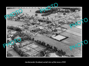 OLD LARGE HISTORIC PHOTO OF AUCHTERARDER SCOTLAND, AERIAL VIEW OF TOWN c1930 2