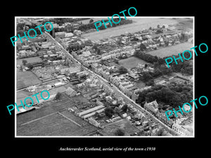 OLD LARGE HISTORIC PHOTO OF AUCHTERARDER SCOTLAND, AERIAL VIEW OF TOWN c1930 3