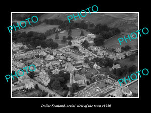 OLD LARGE HISTORIC PHOTO OF DOLLAR SCOTLAND, AERIAL VIEW OF THE TOWN c1930 3