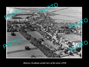 OLD LARGE HISTORIC PHOTO OF KINROSS SCOTLAND, AERIAL VIEW OF THE TOWN c1950