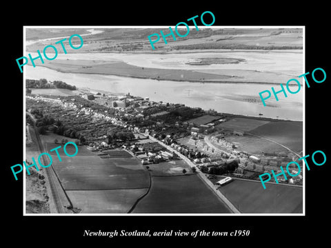 OLD LARGE HISTORIC PHOTO OF NEWBURGH SCOTLAND, AERIAL VIEW OF THE TOWN c1950 2