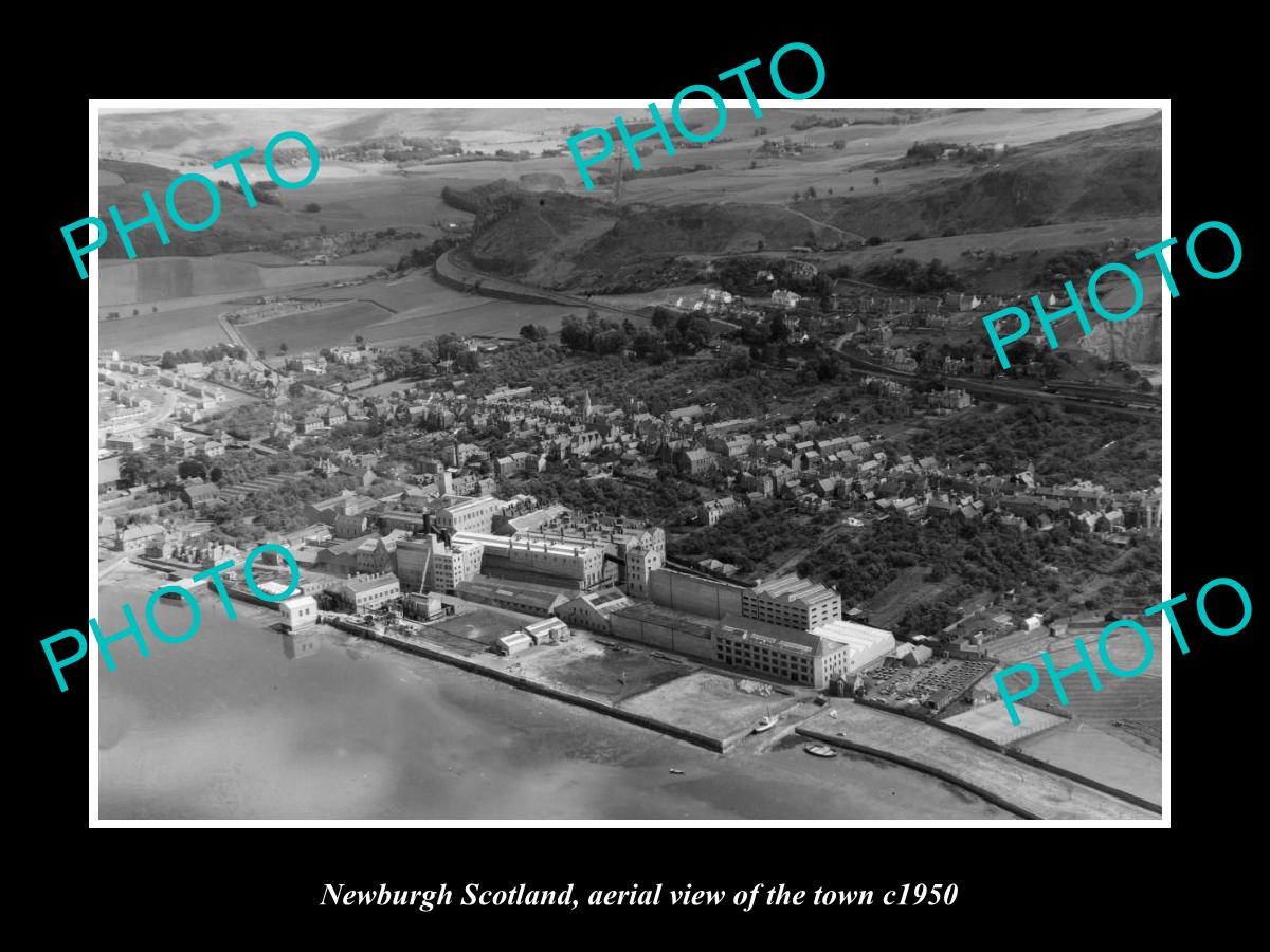 OLD LARGE HISTORIC PHOTO OF NEWBURGH SCOTLAND, AERIAL VIEW OF THE TOWN c1950 3