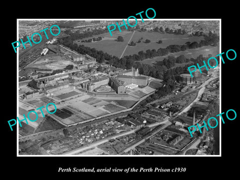 OLD LARGE HISTORIC PHOTO OF PERTH SCOTLAND, VIEW OF THE PERTH PRISON c1930