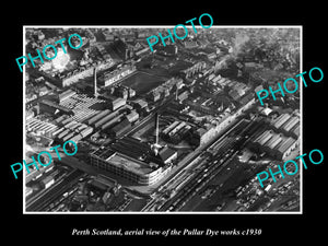 OLD LARGE HISTORIC PHOTO OF PERTH SCOTLAND, VIEW OF THE PULLAR DYE WORKS c1930