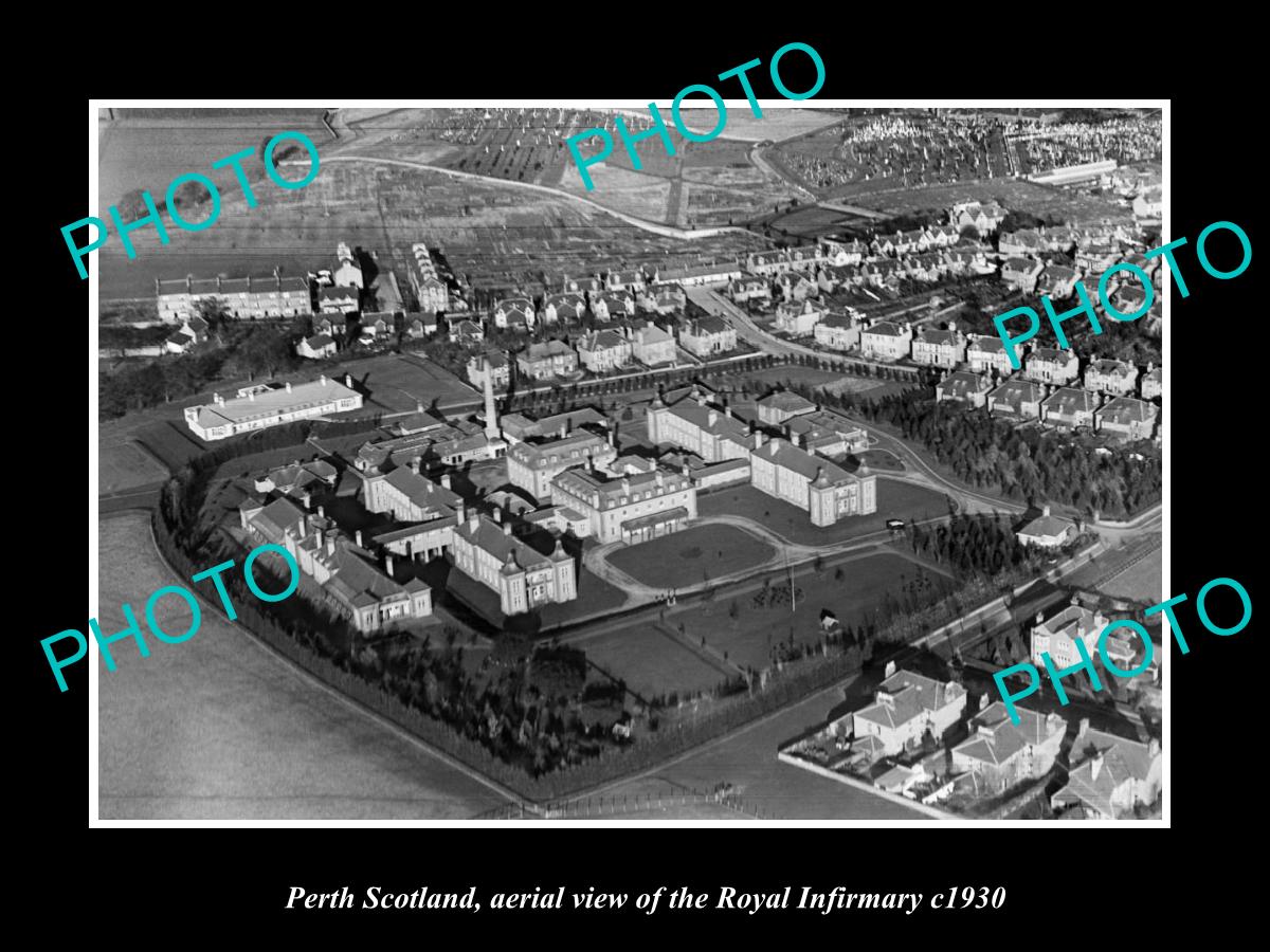 OLD LARGE HISTORIC PHOTO OF PERTH SCOTLAND, VIEW OF THE ROYAL INFIRMARY c1930