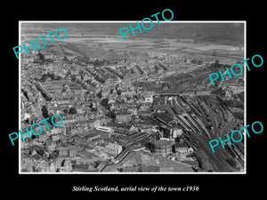 OLD LARGE HISTORIC PHOTO OF STIRLING SCOTLAND, AERIAL VIEW OF THE TOWN c1930 3