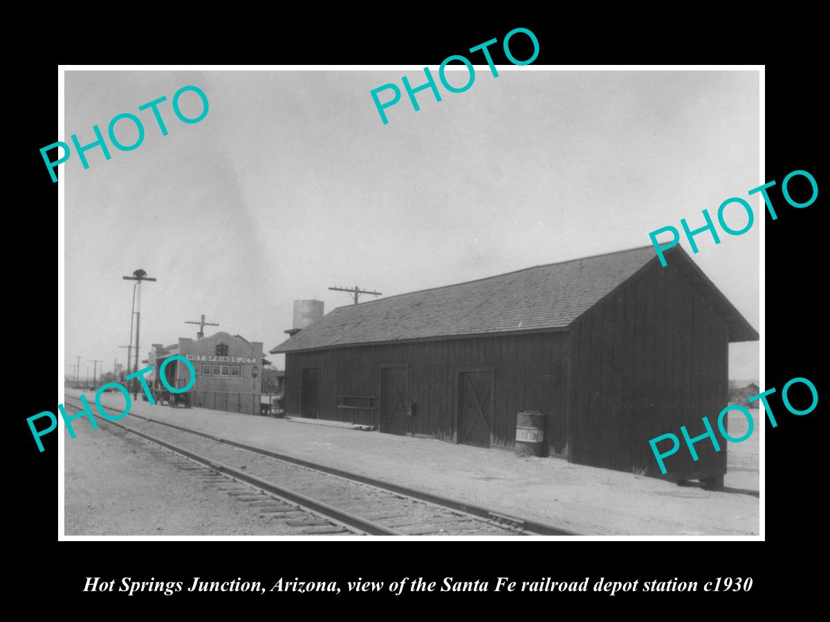 OLD HISTORIC PHOTO OF HOT SPRINGS JUNCTION ARIZONA RAILROAD DEPOT STATION c1930