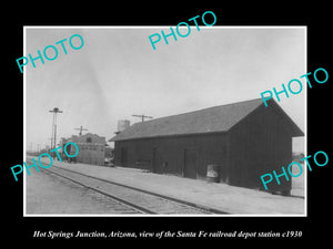 OLD HISTORIC PHOTO OF HOT SPRINGS JUNCTION ARIZONA RAILROAD DEPOT STATION c1930