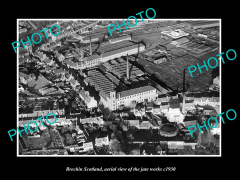 OLD LARGE HISTORIC PHOTO OF BRECHIN SCOTLAND, VIEW OF THE JUTE WORKS c1930