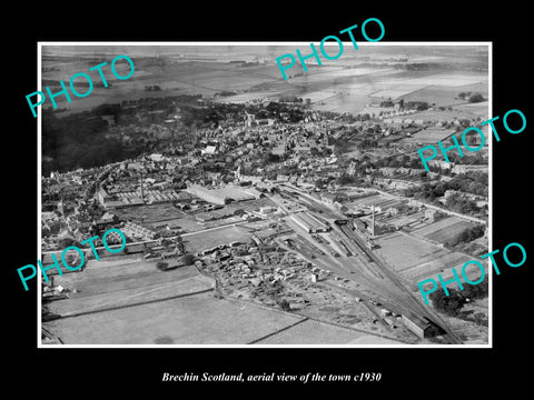 OLD LARGE HISTORIC PHOTO OF BRECHIN SCOTLAND, AERIAL VIEW OF THE TOWN c1930 1