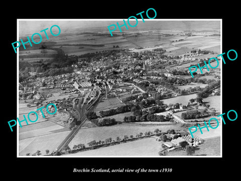 OLD LARGE HISTORIC PHOTO OF BRECHIN SCOTLAND, AERIAL VIEW OF THE TOWN c1930 2