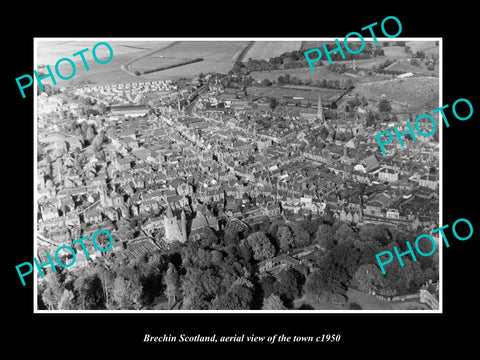 OLD LARGE HISTORIC PHOTO OF BRECHIN SCOTLAND, AERIAL VIEW OF THE TOWN c1950 3