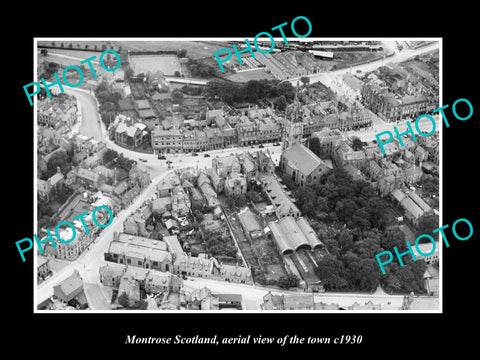 OLD LARGE HISTORIC PHOTO OF MONTROSE SCOTLAND, AERIAL VIEW OF THE TOWN c1930 2