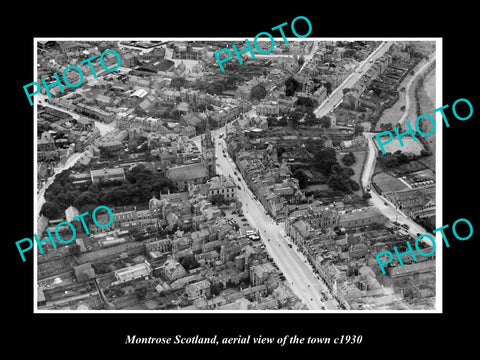 OLD LARGE HISTORIC PHOTO OF MONTROSE SCOTLAND, AERIAL VIEW OF THE TOWN c1930 3