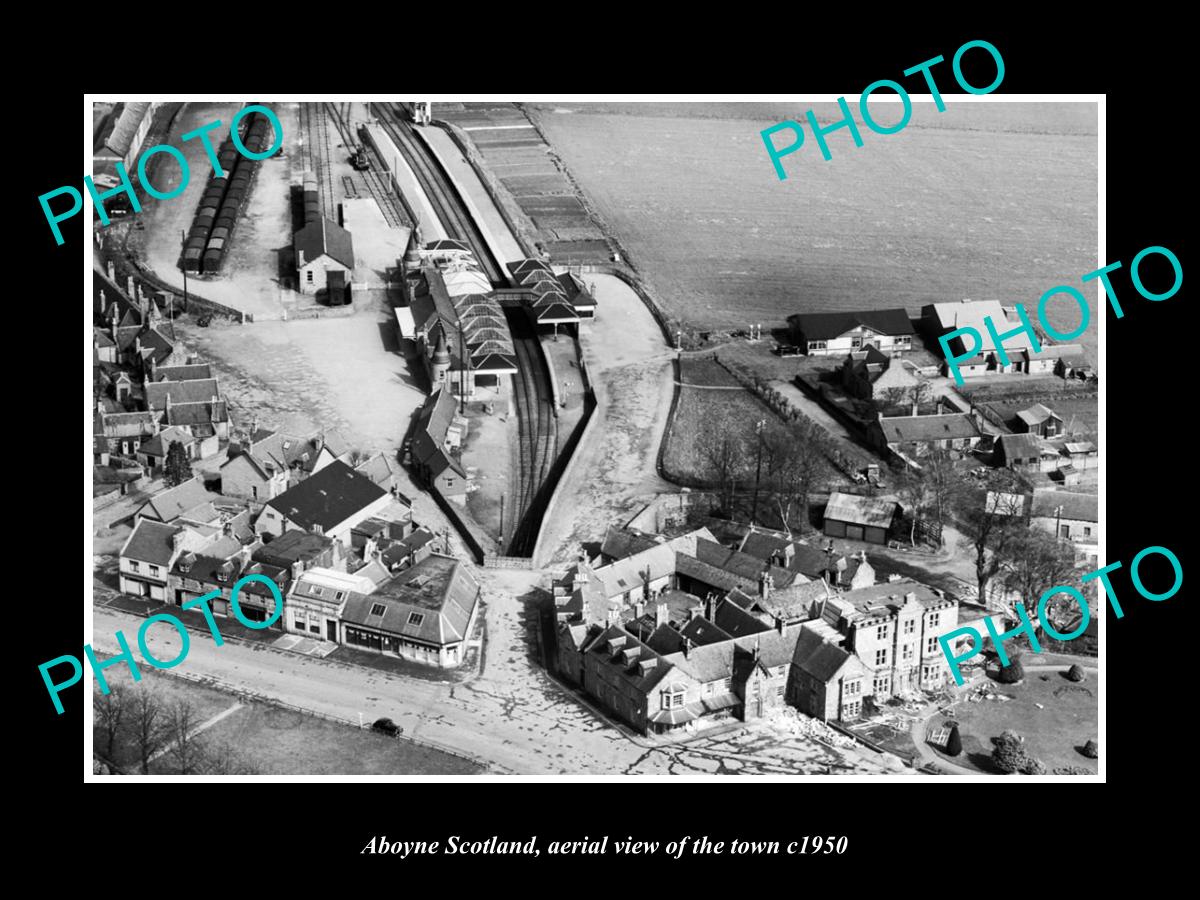 OLD LARGE HISTORIC PHOTO OF ABOYNE SCOTLAND, AERIAL VIEW OF THE TOWN c1950 2