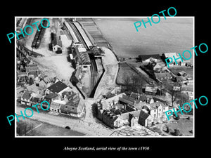 OLD LARGE HISTORIC PHOTO OF ABOYNE SCOTLAND, AERIAL VIEW OF THE TOWN c1950 2