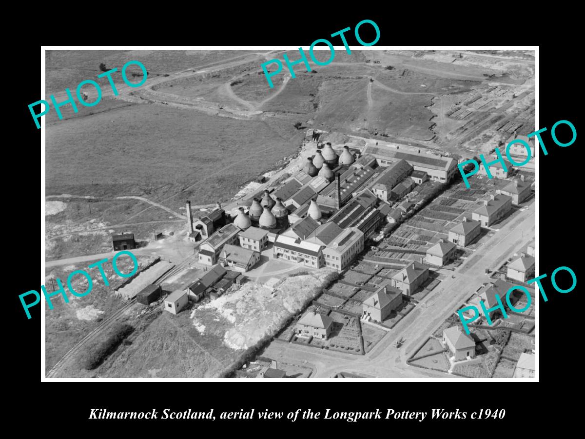 OLD LARGE HISTORIC PHOTO OF KILMARNOCK SCOTLAND, THE LONGPARK POTTERY c1940