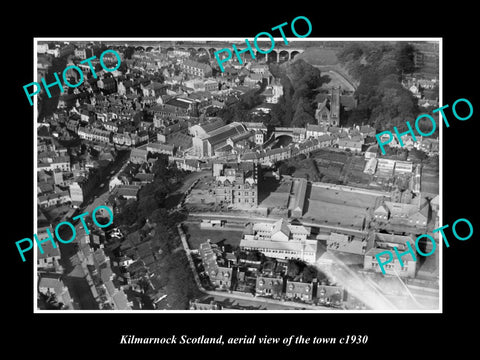 OLD LARGE HISTORIC PHOTO OF KILMARNOCK SCOTLAND, AERIAL VIEW OF THE TOWN c1930 2