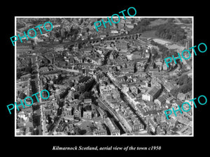 OLD LARGE HISTORIC PHOTO OF KILMARNOCK SCOTLAND, AERIAL VIEW OF THE TOWN c1950 4