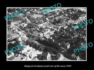 OLD LARGE HISTORIC PHOTO OF KINGUSSIE SCOTLAND, AERIAL VIEW OF THE TOWN c1930 1