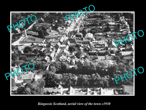 OLD LARGE HISTORIC PHOTO OF KINGUSSIE SCOTLAND, AERIAL VIEW OF THE TOWN c1930 2