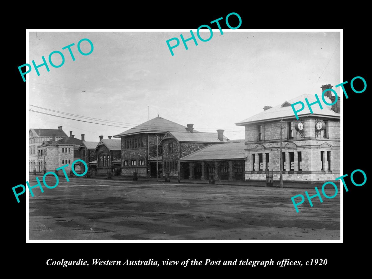 OLD LARGE HISTORIC PHOTO OF COOLGARDIE WESTERN AUSTRALIA, THE POST OFFICE c1920